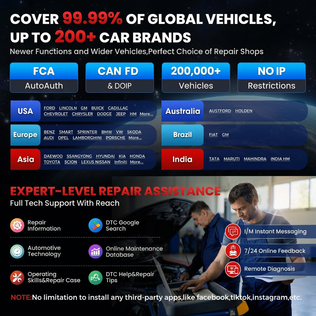 Launch DBScar VII DBSCAR7 Bluetooth OBD2 Scanner (CAN FD & DoIP)