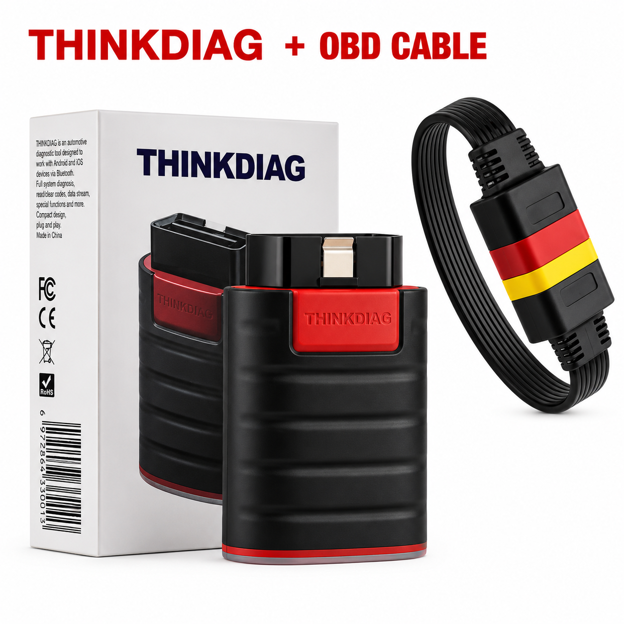 Thinkdiag Full System OBD2 Diagnostic Tool — Powerful than Easydiag (2 Year Software Update)