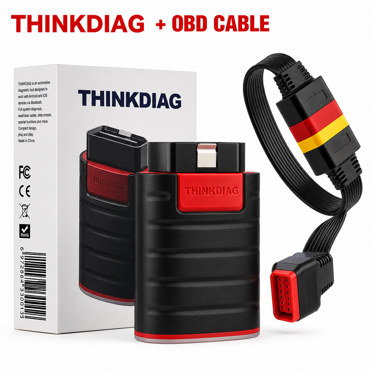 Thinkdiag Full System OBD2 Diagnostic Tool — Powerful than Easydiag (2 Year Software Update)