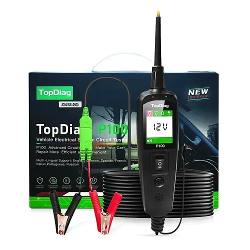 TopDiag P100 Automotive Circuit Tester, Power Probe,12V 24V, AC DC Digital Voltage Tester