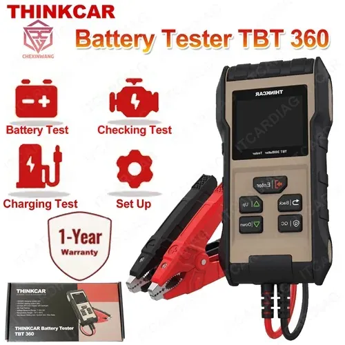 The THINKCAR TBT 360 Battery Tester is a reliable and versatile tool for testing batteries, charging systems, and starting systems. With fast and accurate measurement of battery condition