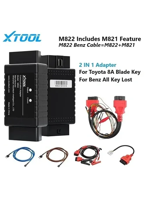 XTOOL M822 Adapter+cable set  For Toyota 8A AIl Key Lost Programming