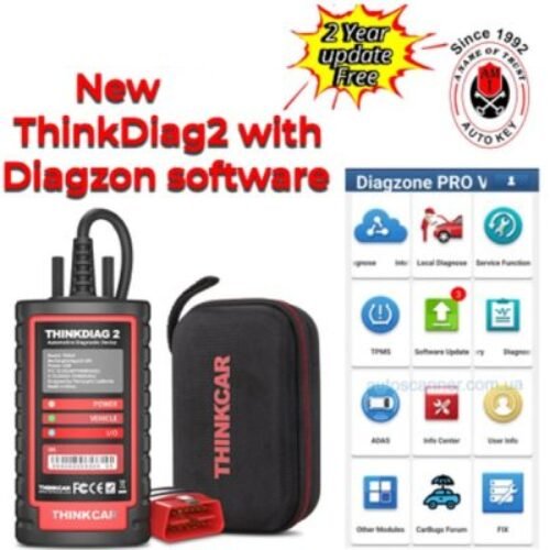 Thinkdiag 2 Diagzone Pro Version All in One Professional Automotive Diagnostic Tool For Car-Trucks-Electric Car-MotorBike-ATV Global Version Years 2-Update